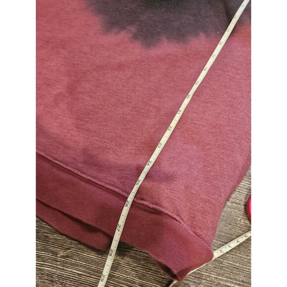 Natural life ombre tiedye crewneck pockets red black womens large oversized - Picture 4 of 8